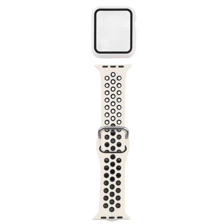 Silicone Replacement Strap Watchband + Protective Case with Screen Protector Set For Apple Watch Series, 3 & 2 & 1 38mm, For Apple Watch Series 6 / 5 / 4 / Watch SE 40mm