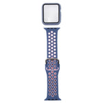 Silicone Replacement Strap Watchband + Protective Case with Screen Protector Set For Apple Watch Series, 3 & 2 & 1 42mm, For Apple Watch Series 6 / 5 / 4 / Watch SE 44mm