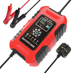 FOXSUR 10A 12V 7-segment Motorcycle / Car Smart Battery Charger, EU Plug, UK Plug, US Plug