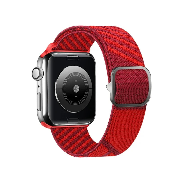 Two-color Nylon Braid Replacement Wrist Strap Watchband For Apple Watch Series, 7 41mm / 6&SE&5&4 40mm / 3&2&1 38mm, 7 45mm / 6&SE&5&4 44mm / 3&2&1 42mm