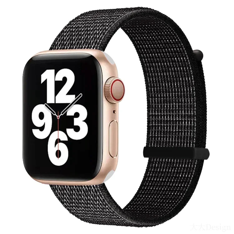 Hook and Loop Fastener Dual Section Replacement Watchband For Apple Watch Series, 7 41mm / 6&SE&5&4 40mm / 3&2&1 38mm, 7 45mm / 6&SE&5&4 44mm / 3&2&1 42mm