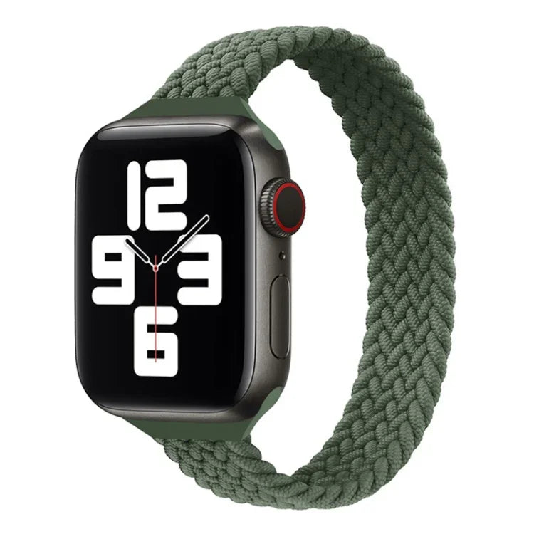 Small Waist Single Loop Nylon Braid Replacement Watchband For Apple Watch Series, XS 130mm, XS 135mm, 7 41mm / 6&SE&5&4 40mm / 3&2&1 38mm