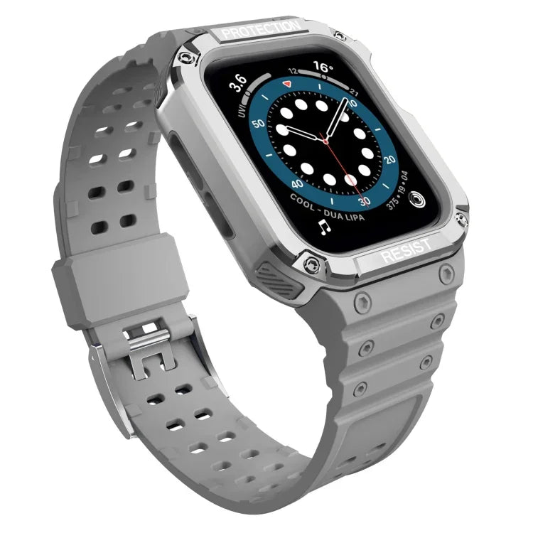 Silicone Integrated Replacement Strap Watchband For Apple Watch Series, For Apple Watch Series 9&8&7 45mm / SE&6&5&4 44mm / 3&2&1 42mm