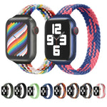 Small Waist Single Loop Nylon Braid Replacement Watchband For Apple Watch Series 7 41mm / 6&SE&5&4 40mm / 3&2&1 38mm, S 135mm, M 145mm, L 155mm