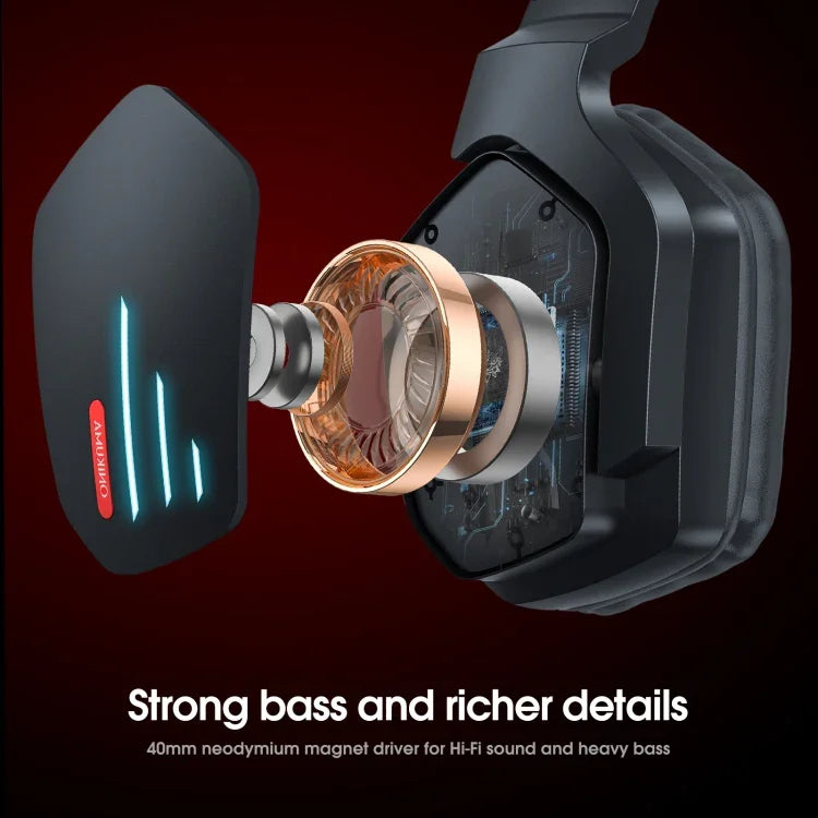 ONIKUMA B60 Bluetooth 5.0 Adjustable Strong Bass Gaming Wireless Bluetooth Headset with Microphone