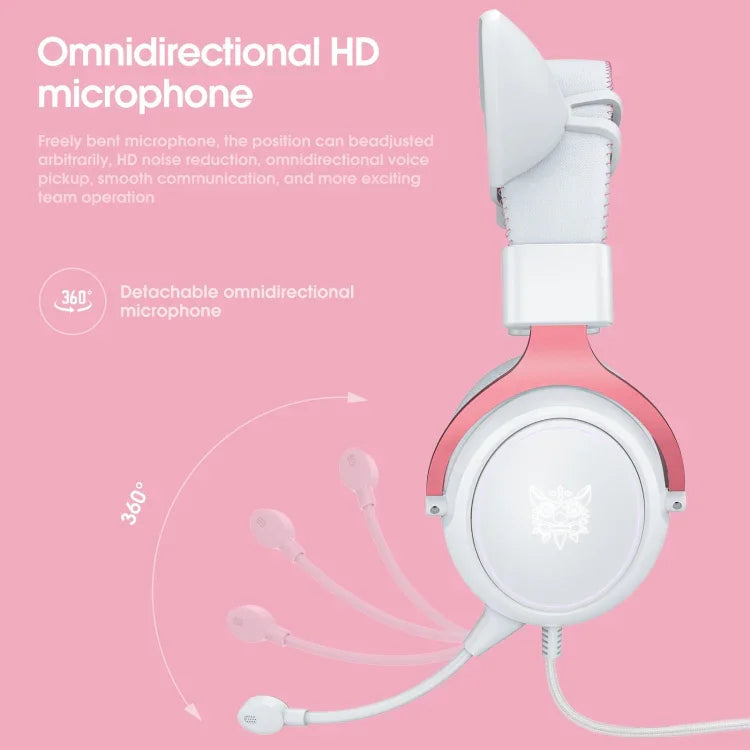 ONIKUMA X10 Car Ear LED Light Adjustable Gaming Headset with Microphone