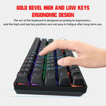 HXSJ V900 61 Keys Cool Lighting Effect Mechanical Wired Keyboard, Black, White