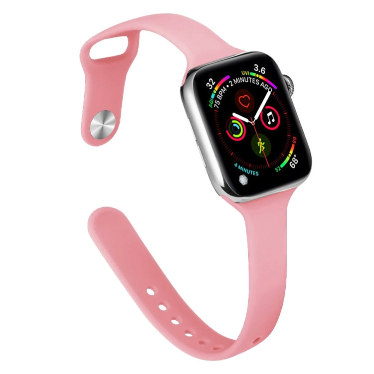 Slimming Silicone Replacement Watchband For Apple Watch Series, 7 45mm / 6&SE&5&4 44mm / 3&2&1 42mm