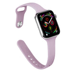 Slimming Silicone Replacement Watchband For Apple Watch Series, 7 45mm / 6&SE&5&4 44mm / 3&2&1 42mm