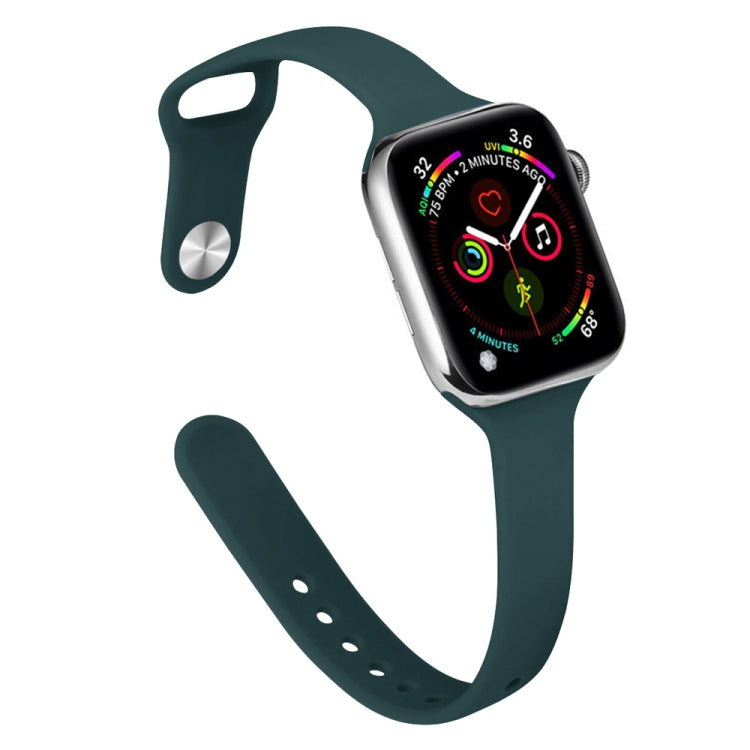 Slimming Silicone Replacement Watchband For Apple Watch Series, 7 41mm / 6&SE&5&4 40mm / 3&2&1 38mm