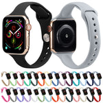 Slimming Silicone Replacement Watchband For Apple Watch Series, 7 41mm / 6&SE&5&4 40mm / 3&2&1 38mm