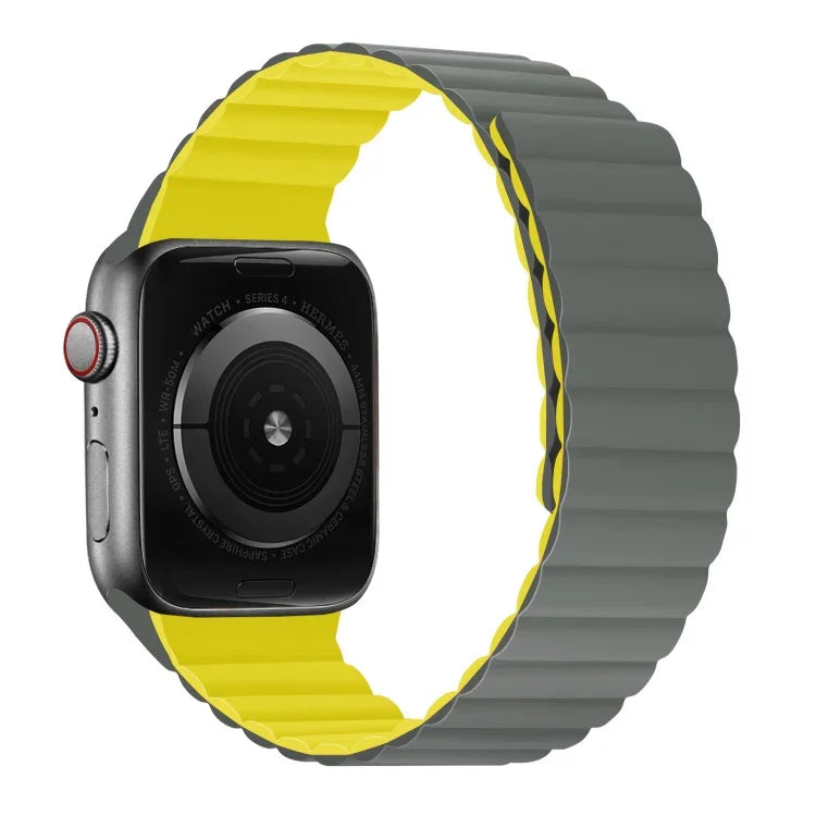Silicone Magnetic Integrated Long Strap Watchband For Apple Watch Series, 7 41mm / 6&SE&5&4 40mm / 3&2&1 38mm, 7 45mm / 6&SE&5&4 44mm / 3&2&1 42mm