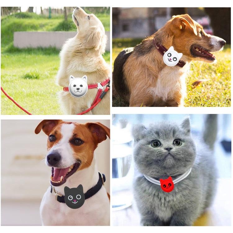 Cute Cartoon Pet Collar Anti-lost Tracker Silicone Case For AirTag 2nd Gen / AirTag 1st Gen, Serious Face, Naughty Smiley, Hanhan Smile, Naughty Smile
