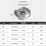 Landscape Colorful Color Changing Ring LED Stainless Steel Underwater Fountain Light, 9W, 12W, 24W
