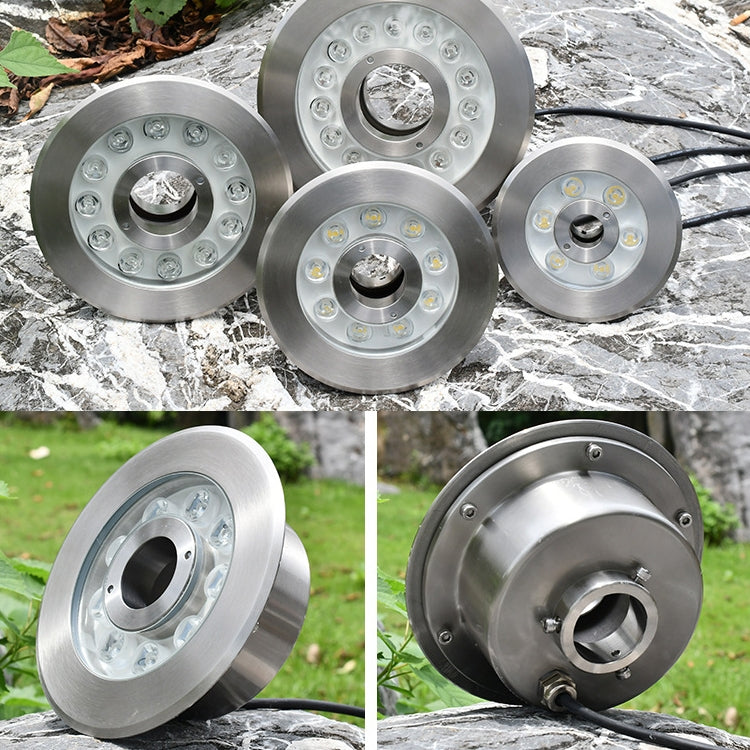 Landscape Colorful Color Changing Ring LED Stainless Steel Underwater Fountain Light, 9W, 12W, 24W