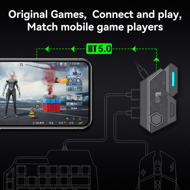 GAMWING MixSE Bluetooth 5.0 Keyboard Mouse Converter Shooting Game Auxiliary Tool, Mix SE1