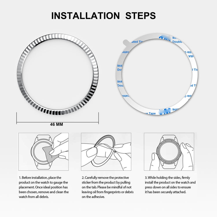 Batch Flower Stainless Steel Bezel Ring, For Samsung Galaxy Watch 46mm
