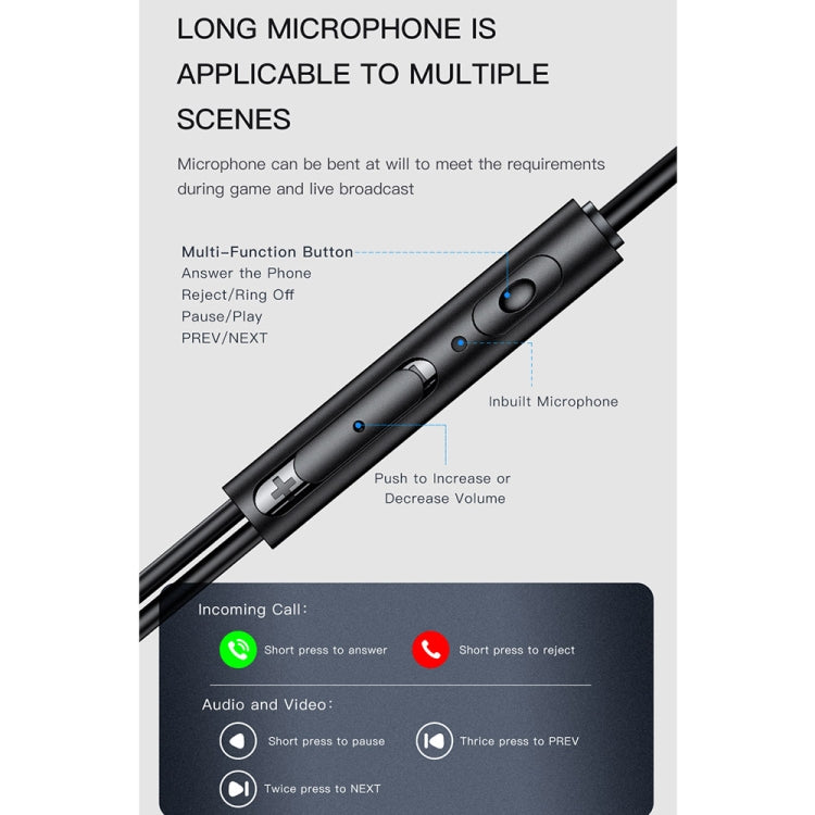 awei ES-180i In-ear E-sports Wired Earphone with Microphone, ES-180i