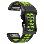 Dual Row Holes Two-color Silicone Watchband, 22mm, 26mm