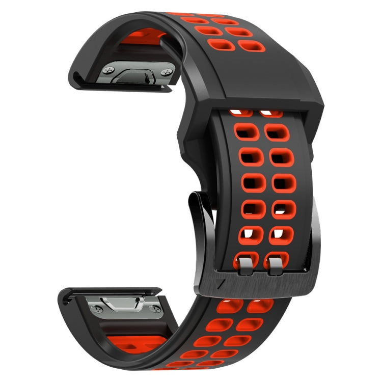 Dual Row Holes Two-color Silicone Watchband, 22mm, 26mm
