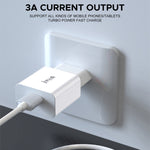 IVON AD-35 2 in 1 18W QC3.0 USB Port Travel Charger + 1m USB to 8 Pin Data Cable Set,, EU Plug, US Plug