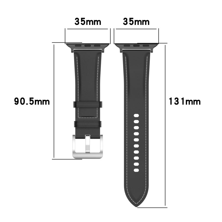 Genuine Leather Watchband, Size: Free Size For Apple Watch Series 7 45mm / 6&SE&5&4 44mm / 3&2&1 42mm, Size: Free Size For Apple Watch Ultra 49mm / Series 8&7 45mm / SE 2&6&SE&5&4 44mm / 3&2&1 42mm