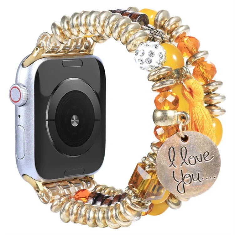 Tassel Beaded Watchband For Apple Watch Series, 7 41mm / 6&SE&5&4 40mm / 3&2&1 38mm, 7 45mm / 6&SE&5&4 44mm / 3&2&1 42mm