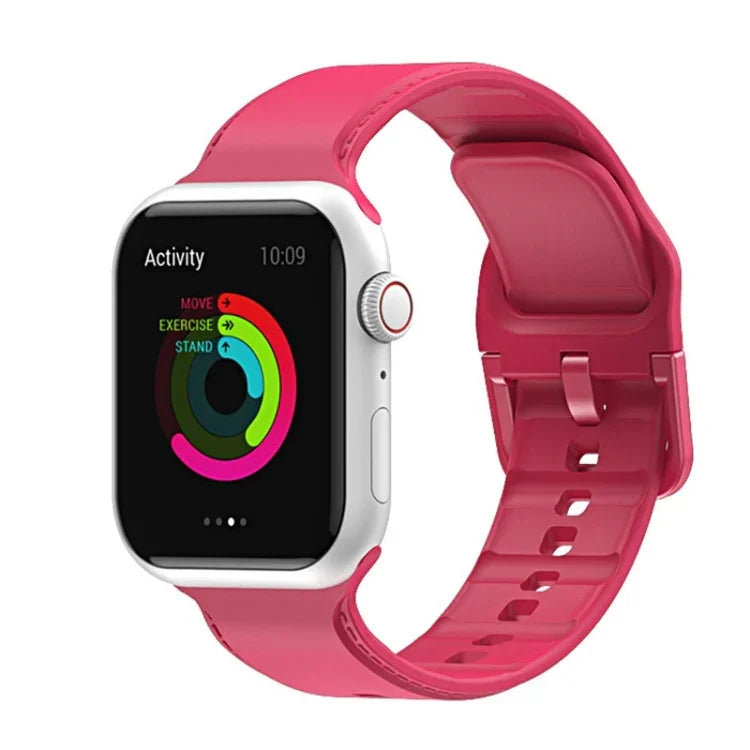 Silicone Stitching Watchband For Apple Watch Series, 7 41mm / 6&SE&5&4 40mm / 3&2&1 38mm, 7 45mm / 6&SE&5&4 44mm / 3&2&1 42mm