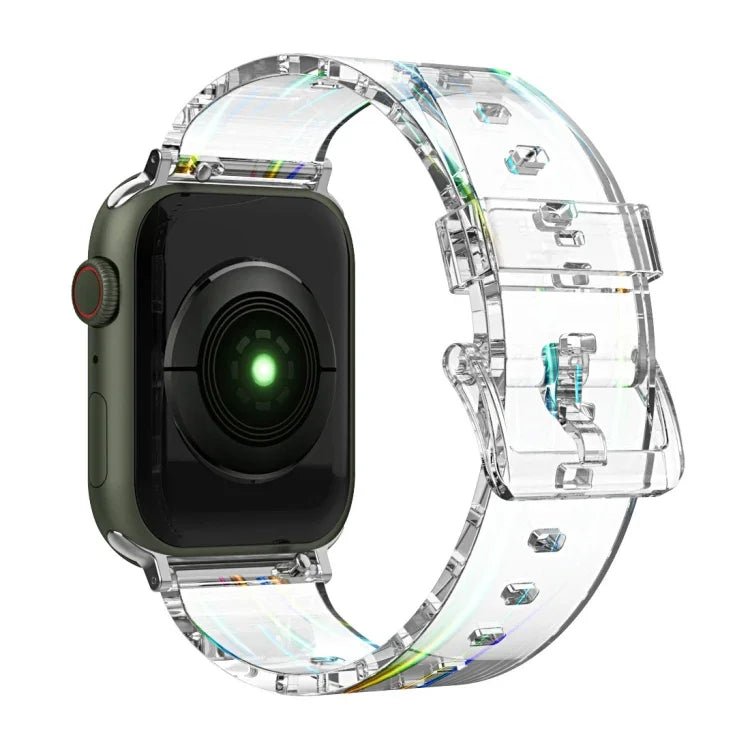 Aurora Transparent Silicone Watchband For Apple Watch Series, 7 41mm / 6&SE&5&4 40mm / 3&2&1 38mm, 7 45mm / 6&SE&5&4 44mm / 3&2&1 42mm
