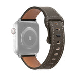 Butterfly Buckle Cowhide Leather Watchband For Apple Watch Series, 7 41mm / 6&SE&5&4 40mm / 3&2&1 38mm, 7 45mm / 6&SE&5&4 44mm / 3&2&1 42mm