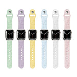 Four-leaf Clover Embossing Silicone Watchband For Apple Watch Series, 7 45mm / 6&SE&5&4 44mm / 3&2&1 42mm, 7 41mm / 6&SE&5&4 40mm / 3&2&1 38mm
