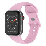 Butterfly Buckle Silicone Watchband, Size: S For Apple Watch Series, 7 41mm / 6&SE&5&4 40mm / 3&2&1 38mm