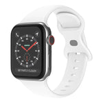 Butterfly Buckle Silicone Watchband, Size: S For Apple Watch Series, 7 45mm / 6&SE&5&4 44mm / 3&2&1 42mm
