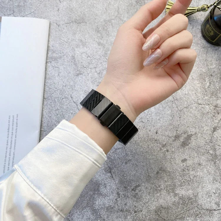 DD29 Carbon Fiber Texture Watchband For Apple Watch Series, 7 41mm / 6&SE&5&4 40mm / 3&2&1 38mm, 7 45mm / 6&SE&5&4 44mm / 3&2&1 42mm