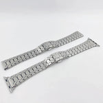 Oak Three Strains Metal Watchband For Apple Watch Series, 7 41mm / 6&SE&5&4 40mm / 3&2&1 38mm, 7 45mm / 6&SE&5&4 44mm / 3&2&1 42mm