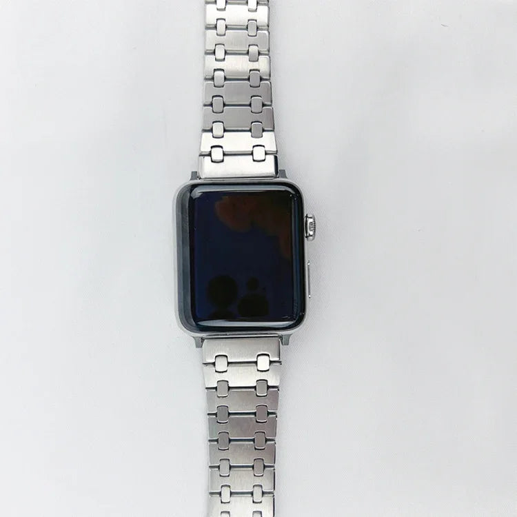 Oak Three Strains Metal Watchband For Apple Watch Series, 7 41mm / 6&SE&5&4 40mm / 3&2&1 38mm, 7 45mm / 6&SE&5&4 44mm / 3&2&1 42mm
