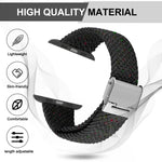 Nylon Braid Watch Band For Apple Watch Series, 7 41mm / 6&SE&5&4 40mm / 3&2&1 38mm
