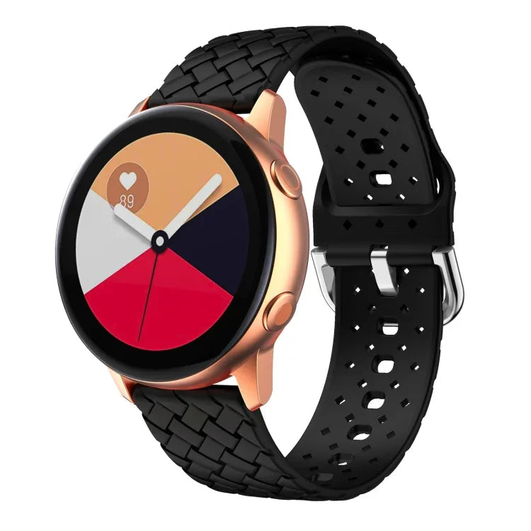 Weave Texture Silicone Watch Band, For Samsung Galaxy Watch4 40/44mm, For Samsung Galaxy Watch4 Classic 42/46mm