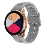 Plum Blossom Hollowed Silicone Watch Band, For Samsung Galaxy Watch4 40/44mm, For Samsung Galaxy Watch4 Classic 42/46mm