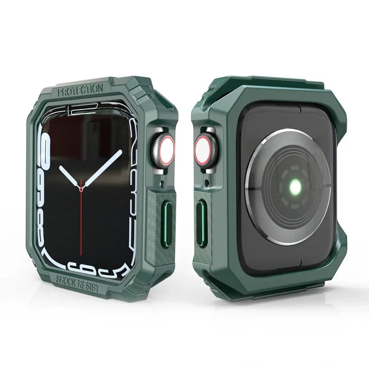 Carbon Fiber Contrast Color Protective Case, For Apple Watch Series 9 / 8 / 7 41mm, For Apple Watch Series 9 / 8 / 7 45mm, For Apple Watch Series 6 & SE & 5 & 4 44mm, For Apple Watch Series 6 & SE & 5 & 4 40mm