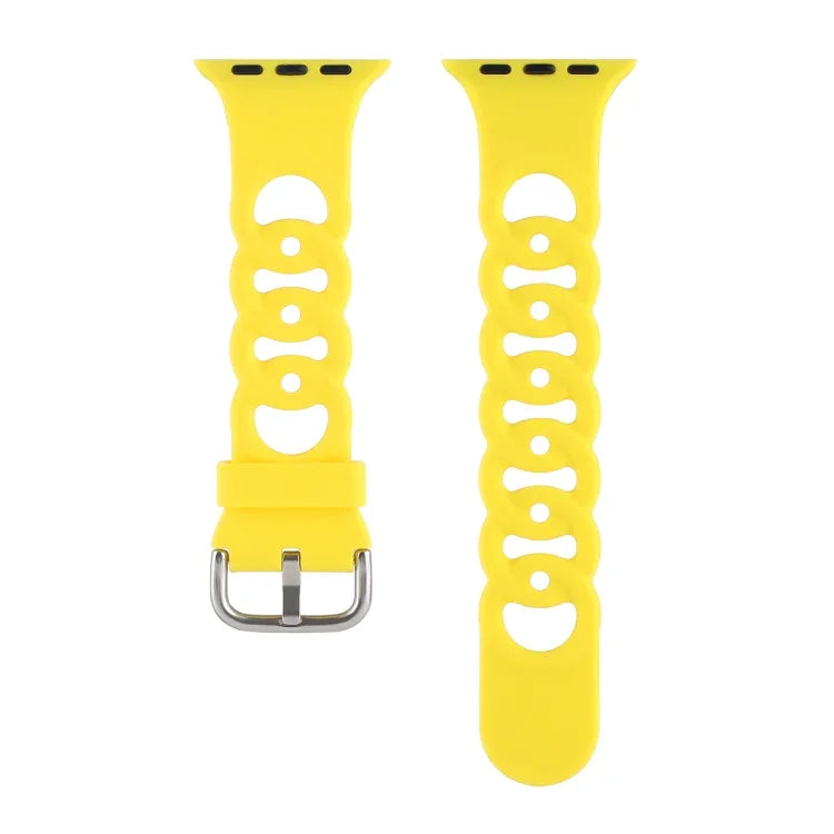 Hollow Silicone Watch Band For Apple Watch Series, 7 41mm / 6&SE&5&4 40mm / 3&2&1 38mm, 7 45mm / 6&SE&5&4 44mm / 3&2&1 42mm