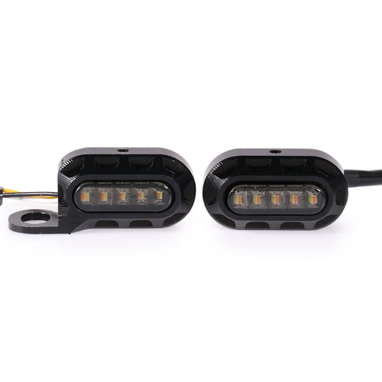 HP-Z058 Motorcycle Modified Rearview Mirror LED Turn Signal Light for Harley Sportsters XL 883 / 1200, For Honda / Yamaha / Kawasaki-Black White, Black, Electroplating White, Electroplating Black