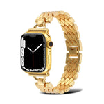 D-shaped Rhombus Metal Watch Band For Apple Watch Series, 7 45mm / 6&SE&5&4 44mm / 3&2&1 42mm, 7 41mm / 6&SE&5&4 40mm / 3&2&1 38mm