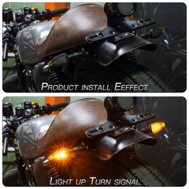 2 PCS KC025 Motorcycle 14LED Turn Signal Light, KC025(Black Shell + Yellow Lens), KC025(Black Shell + Transparent Black Lenses)