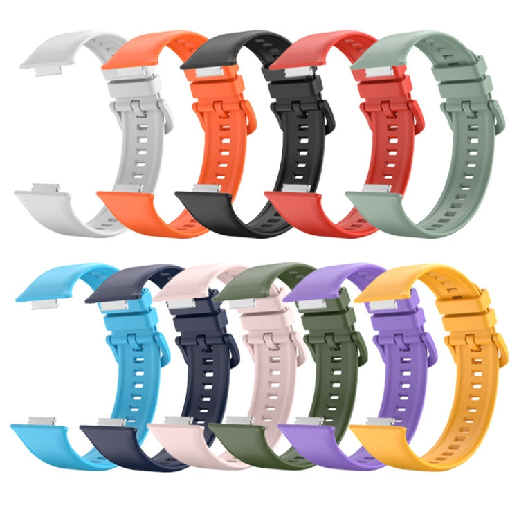 Solid Color Silicone Watch Band, For Huawei Watch Fit 2