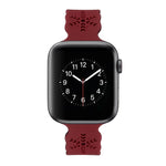 Snowflake Silicone Watch Band For Apple Watch Series, 7 41mm / 6&SE&5&4 40mm / 3&2&1 38mm, 7 45mm / 6&SE&5&4 44mm / 3&2&1 42mm