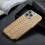 Python Texture Electroplating PU Phone Case, For iPhone 13, For iPhone 13 Pro, For iPhone 13 Pro Max, For iPhone 12 / 12 Pro, For iPhone 12 Pro Max, For iPhone 11, For iPhone 11 Pro Max