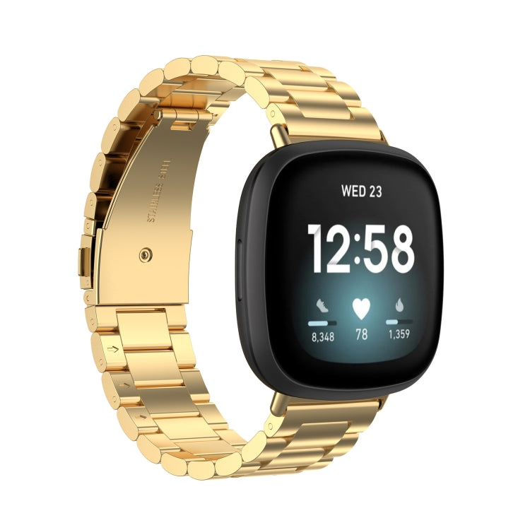 3 Beads Stainless Steel Watch Band, For Fitbit Versa 4/Sense 2/Versa 3/Sense, For Fitbit  Versa 4
