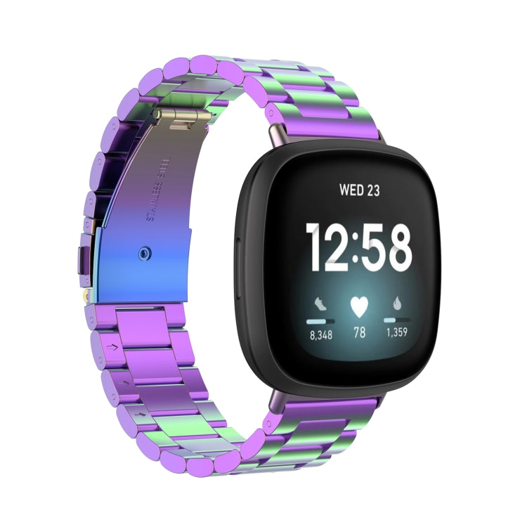 3 Beads Stainless Steel Watch Band, For Fitbit Versa 4/Sense 2/Versa 3/Sense, For Fitbit  Versa 4