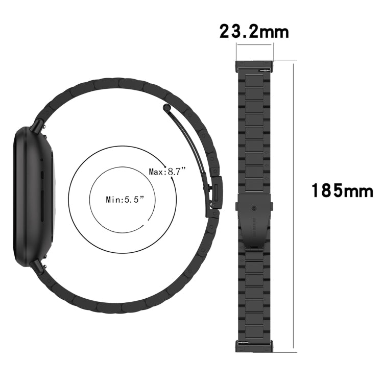 3 Beads Stainless Steel Watch Band, For Fitbit Versa 4/Sense 2/Versa 3/Sense, For Fitbit  Versa 4